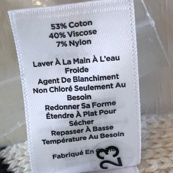 NWT TALBOTS COWL NECK SWEATER STRIPE PONCHO - Picture 8 of 13